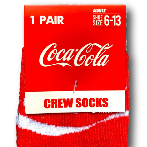 Coca Cola Red and Gray Crew Socks - Picture 2 of 3